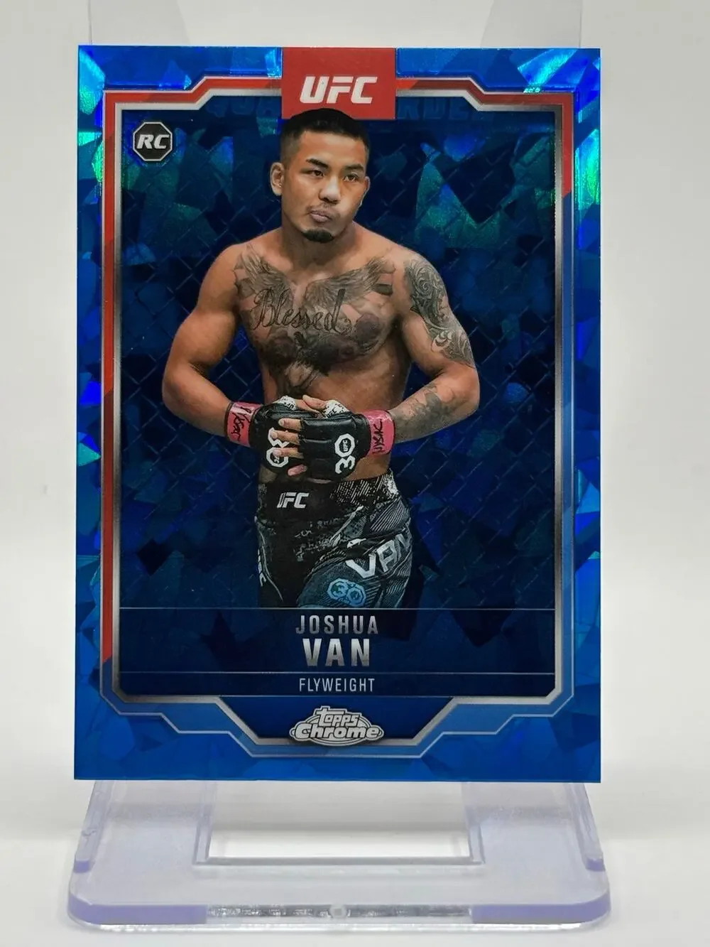 2025 Topps Chrome UFC Sapphire Edition Joshua Van Rookie Sapphire Refractor RC